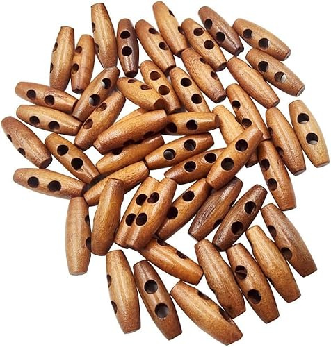 Knebelknöpfe aus Holz in Olivenform, 2 Löcher, Nähknöpfe für Kleidung, Dekoration, alles, Mantel, Trenchcoat, Zubehör, 50 Stück