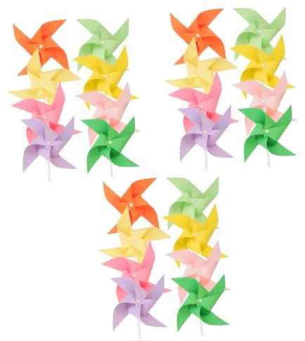 ibasenice Lot De 4 Mini Moulins À Vent en Papier pour Garçons Et Filles Accessoires pour Enfants 8 Pièces X 4