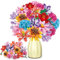 DTYDECLE 18 Blumen Bauspielzeug für Erwachsene, 2180 Stück Blumen Bouquet Building Blumenstrauß Bausteine Bauklötze Spielzeug für Geburtstag Valentinstag Weihnachten (Keine Vase)