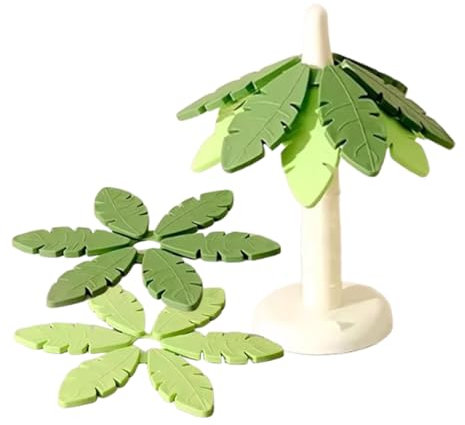 Albero – legno affettato – Snesems in legno per piatti caldi | Albero – Gioco di ramificazione spostato | Pieghe e sgattaioli in legno (5 pezzi) | CA Resistant Support Game