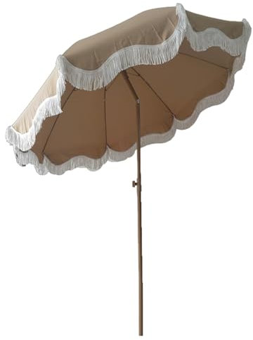 NOIRDA Parasol De Plage Inclinable avec Toile Anti-UV, Parasol De Terrasse Réglable en Hauteur, Design Compact Et Léger, Couleur Kaki