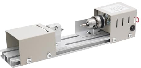 Mini Drehbank 96W Drechselbank für Holz, 4000–9000 U/min Metalldrehmaschinen mit 7-Gang Einstellung, Mini Drehmaschine zum Polieren, Schleifen, Schneiden
