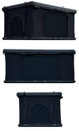 Horizon Outdoor Tienda de techo rígida de aluminio para coche, 2 personas, apertura rápida, colchón cómodo, impermeable, con escalera telescópica – Overlanding, Camping SUV
