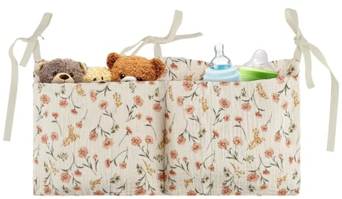 Flintronic Organizador Cuna, Bolso Colgante para Cama de Bebé, Colgar Bolsas de Almacenamiento Baby Cuna, Organizador de Pañales para Bebé, Organizador Colgante para Pañales, Para Ropa Juguetes
