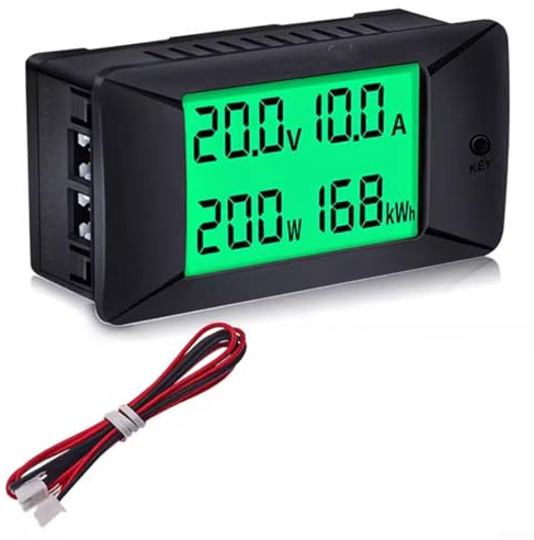 Amperometro digitale con pannello CC LCD, voltmetro, misuratore di energia con indicazione di retromarcia, 50 A/100 A/200 A/300 A opzionale per inverter fotovoltaici e monitoraggio elettrico (A)