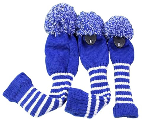 Fodera Testa Mazza Golf | Foderi Per Driver E Legno | Set 3 Pezzi Fundine a Maglia per Golfisti Principianti Adulti Uomini