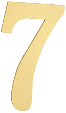 sourcing map House Numbers for Outside, 2.8 Inch Magnetic Brass Self Adhesive Mailbox Decor Number Stickers for Apartment Office Hotel Room Door Signs(Number 7)