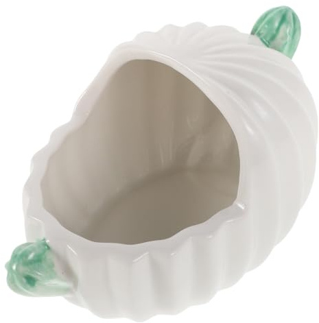 GARVALON Hamsterbadewanne Dekorativ und Leicht zu Reinigen aus Weißem Keramikmaterial Keramik in Kaktusform für Sandbaden von Hamstern und Rennmäusen im Badezimmer