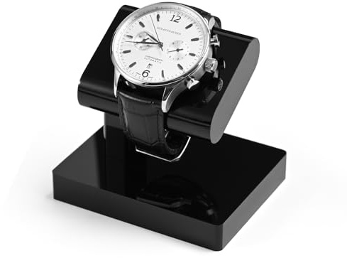 Oirlv Acrylic Jewellery Display Single Watch Stand for Men Acrylic Bracelet Watch Holder for Women (Black)