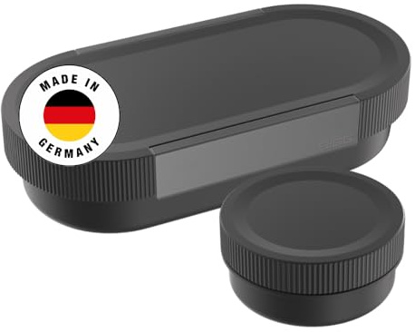 Sigg - LUMO Lunchbox L - Trenner & Auslaufsicherer Snackbox - Mikrowellen- & Spülmaschinengeeignet - BPA-frei - Leicht - Swiss Design, Made in Germany - Für Arbeit & Schule - Schwarz - 1 L