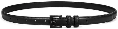 SUOSDEY Damen Schmaler Gürtel für Jeans Kleider Bonbonfarben Dünner Taillengürtel Leder 1.8cm Breit