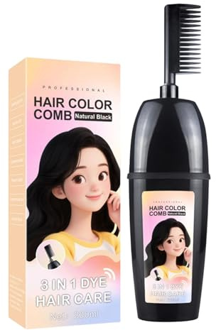 3-in-1 Comb for Hair Coloring with Integrated Brush, Portable Hair Dye, Plant Extract Hair Dye, Convenient Hair Dye Comb for Gray, No Mix Applicator, Instant Hair Root Touch-Up Stick (F)