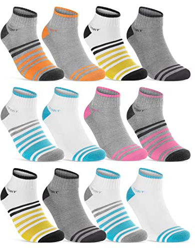Sportsocken Damen Sneaker Socken (6 oder 12 Paar) verstärkte Frotteesohle Baumwolle
