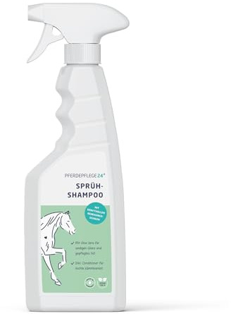 Pferdepflege24 Mildes Pferdeshampoo als Sprühshampoo - Basis Pferde Shampoo 0,5l, 1l, 2,5l, 5l & 10l Liter pH Neutral - Seidiger Glanz, leichte Kämmbarkeit & gesundes Haar