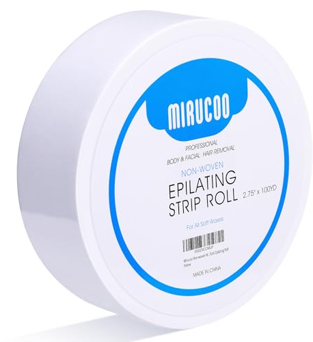 Mirucoo Non-woven Wax Strip Roll for Body and Facial Hair Removal, 2.75 x 100 Yards Pack Epilating Roll