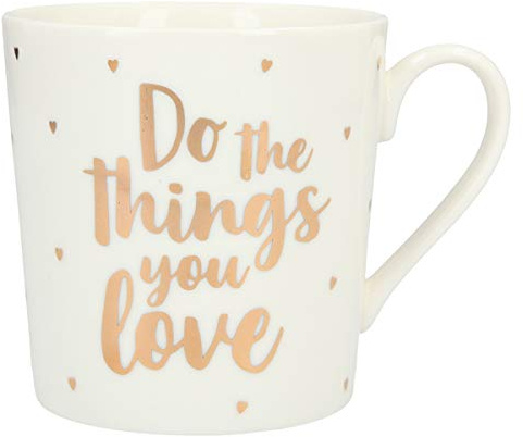 Depesche 5909.007 Tasse mit Henkel, aus Porzellan, 300 ml, mit Aufschrift, Do the things you love