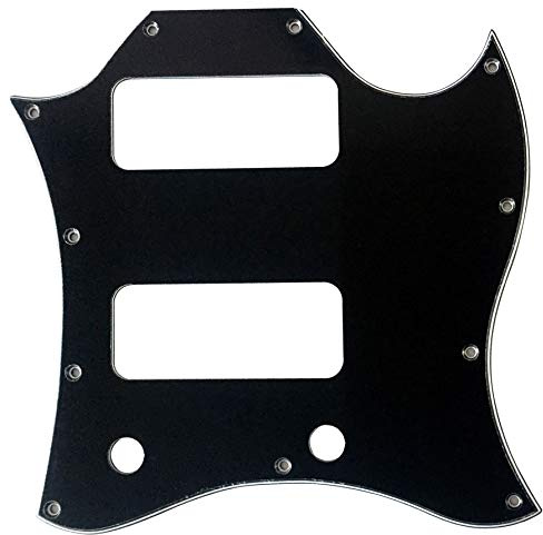 Passend für SG Special P90 Route ohne Tonabnehmer, Befestigungslöcher, Stil Gitarren-Schlagbrett (3-lagig, schwarz)