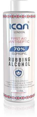 ican london isopropyl rubbing alcohol 70% first aid antiseptic 500ml