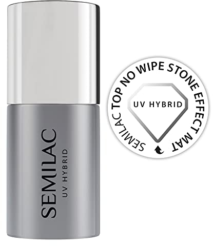 Semilac Capa Superior no Limpia | Efecto Piedra Mate | Eficaz de Larga Duración, sin Limpiar, Capa Superior de Gel, Resistente a las Grietas | Fácil de Aplicar | 7ml