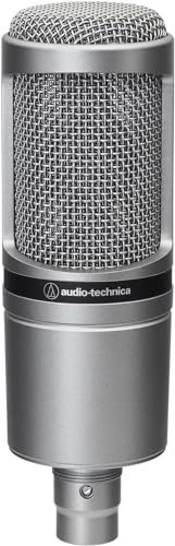 Audio-Technica AT2020 Kondensatormikrofon mit Nierencharakteristik (XLR Anschluss) für Voiceover, Podcasting, Gesang oder instrumentale Live-Aufnahmen, AT2020GM, Metal