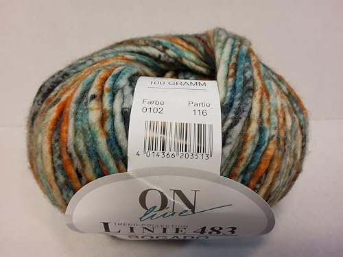 Wolle mit Kaschmir zum Stricken oder Häkeln, Online Linie 483 Bogado #102, dicke Merinowolle mit Kaschmir, 100g Wolle Nadelstärke 9 mm - 10 mm