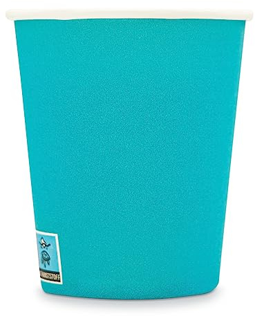 Wellsamed WELLSACUP 100 Stück Pappbecher 180 ml, Hellblau, geeignet für Heiß- und Kaltgetränke, Coffee to Go, Business, Veranstaltungen, Party