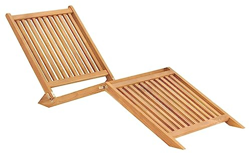 vidaXL Teak Massiv Sonnenliege Klappbar Gartenliege Holzliege Liegestuhl Liege Relaxliege Saunaliege Gartenmöbel Strandliege Klappliege