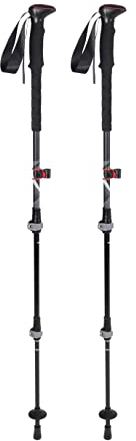 Teleskop Wanderstöcke Nordic Walking Stöcke verstellbar für Damen und Herren Ultraleichte Trekkingstöcke (Alu) mit Gummipuffer ausziehbar