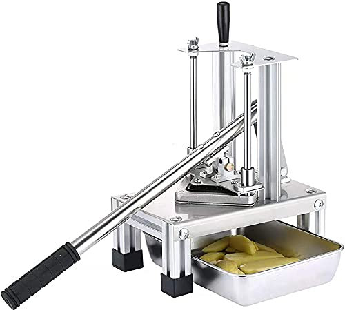 Generic Patatine Fritte Professionali Commerciali, Macchina per Patate di Tipo Verticale, Tagliatrice, Affettatrice a Cubetti per Affettatrice, per Patatine Fritte, con Manico Esteso, 14mm
