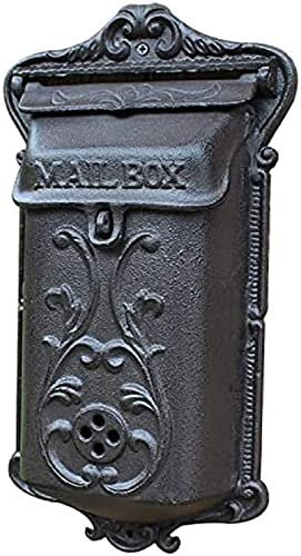 KRASS Cassetta Postale per Carichi Pesanti in Ghisa, Cassetta delle Lettere Decorativa Vintage, Cassette Postali con Chiusura per Esterni,Nero,36x20x7,5 Cm,Collector88