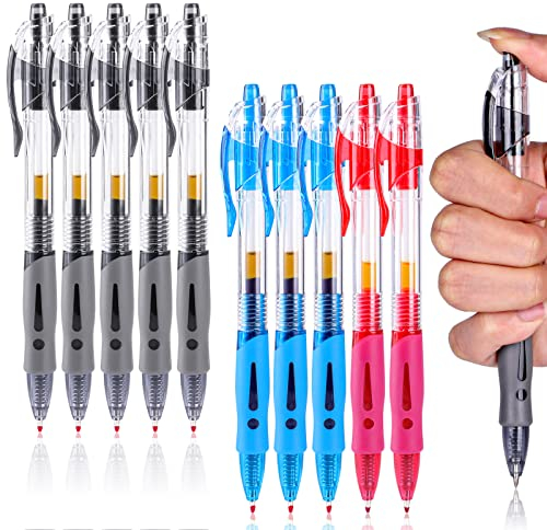 10 Stück Kugelschreiber, Glatt Gel Pens, Gelstifte Set, Einziehbare Gelschreiber, Schnell Trocknende Gel Kugelschreiber, Gelroller für Schreiben, Journaling, Schule, Geschäft (0.5mm,Gemischte Farbe)