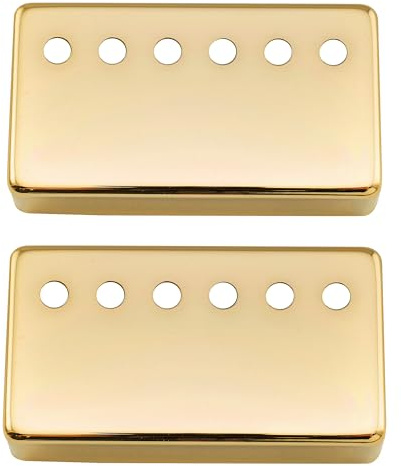 Musiclily Pro 50/52mm Gitarre Humbucker Kappen Pickup Covers Set Gold | Neusilber Legierung, für Import E-Gitarre