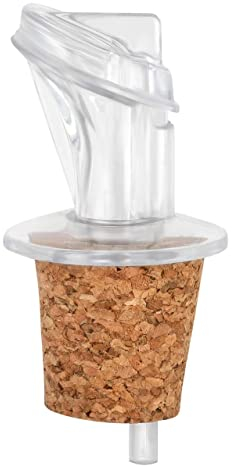 Vertedor de plástico con tapón de corcho | estrecho | adecuado para aceite, vinagre, licores o licores