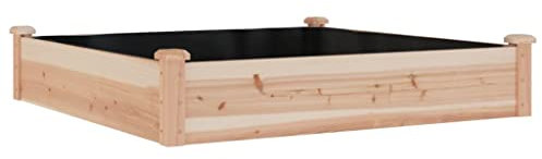 vidaXL Fioriera Rialzata Giardino Fodera 120x120x25cm Massello Abete