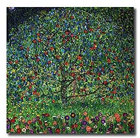 GJRYHXT Berühmte Gemälde Wandkunst von Gustav Klimt: Apfelbaum. Reproduktionsdruck auf Leinwand. Deko-Poster für Büro Wohnzimmer 70x70cm nur Leinwand
