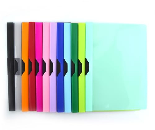 Office Box, Lot de 12 dossiers classeurs Clip It avec pince en plastique A4 Colorline avec couverture transparente et capacité jusqu'à 30 feuilles en polypropylène 100 % écologique de Colorline.