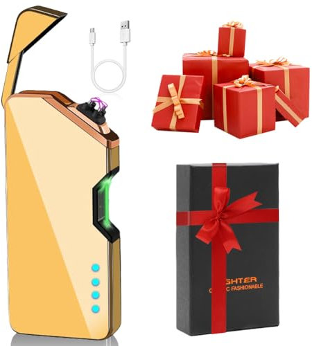 CEWROM USB Elektronische Feuerzeug, Vatertag Geburtstagsgeschenk, Sturmfeuerzeug Feuerzeug, Geschenke für Männer, Papa & Opa - Vatertag, Geburtstag Geschenkidee für Freunde, Kollegen