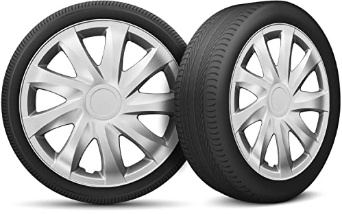 Radkappen 13 Zoll Radzierblenden 4er Set passend für alle Stahlfelgen - Einstellbarer Sicherungsring - Silber