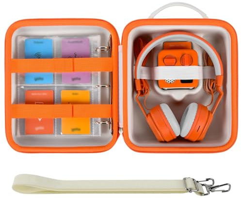 casmilee Travel Case Compatible with Yoto Mini – Kids Audio & Music Player, Holder Bag for Children’s Speaker Plays Audiobook Cards (White, Large)