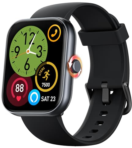 Smartwatch Herren Damen mit Telefonfunktion Alexa Integriert -Fitnessuhr 110+ Sportmodi &IP68-1,91 Schrittzähler Uhr für Android iOS Armbanduhr mit Pulsmesser SpO2 Stress Schlafmonitor -Schawrz