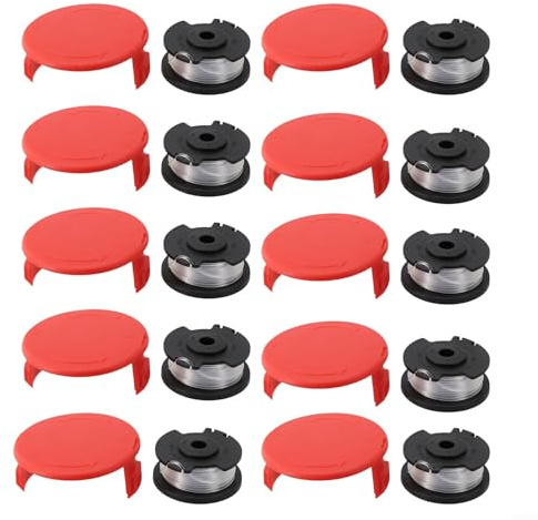Ersatz-Rasentrimmer-Spulenabdeckung für Einhell Rasentrimmer, läuft reibungslos mit Spule und Schnur-Set, Spulenersatzteile (10 Set)