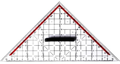 LUOFANG 30 cm Kunststoff Winkelmesser, transparentes Geodreieck mit Griff, Geometrien, Dreieck, Mathematik Werkzeug, Büro, Schulbedarf