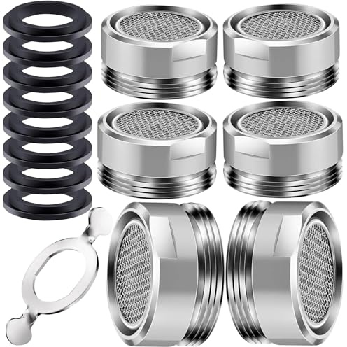 Set da 6 Filtri Rubinetto Con Aeratore M24 Rompigetto Per Cucina, Lavandino Bagno e Bidet Con Riduttore Di Flusso Filtro in Acciaio Inox e ABS tra cui 8 Guarnizioni e 1 Chiave Cromata