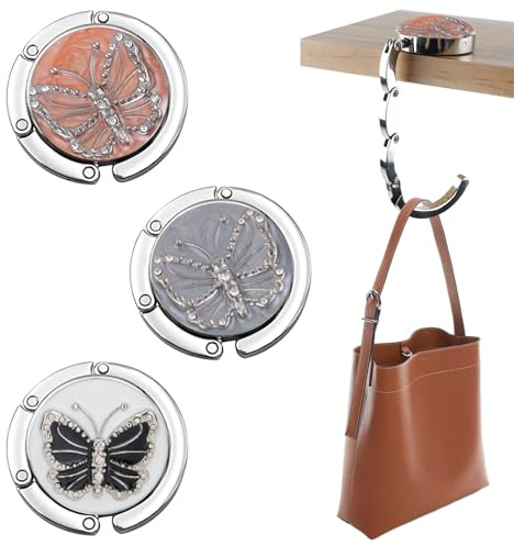 Katyjun 3 Stück Taschenhalter für Tisch, Handtaschenhalter für Tisch, Faltbare Taschenhaken