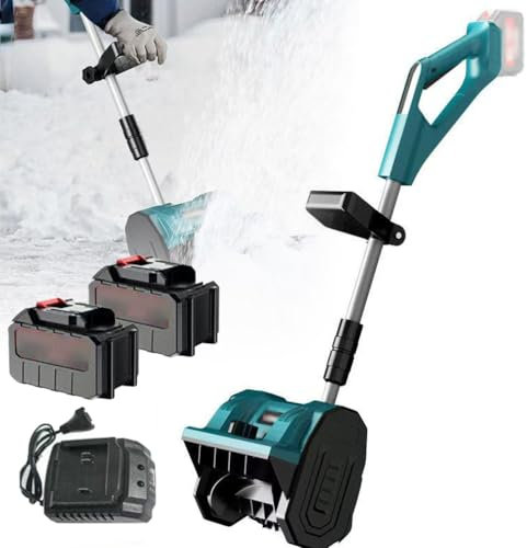 Spazzaneve Elettrico, Pala da Neve elettrica Senza Fili da 15 batterie, spazzaneve Elettrico a Spinta, Regolazione telescopica, Larghezza di Pulizia 30 cm, con batterie e Caricabatterie, per