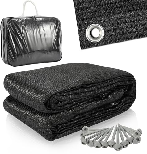 Ansobea Vorzeltteppich hochwertiger Camping Teppich Zeltteppich Zeltunterlage bläulich-grau,Teppich für Zelt Wohnmobil aus HDPE,Outdoor Campingmatte mit 12 Löchern, 13 Heringe und Tragetasche
