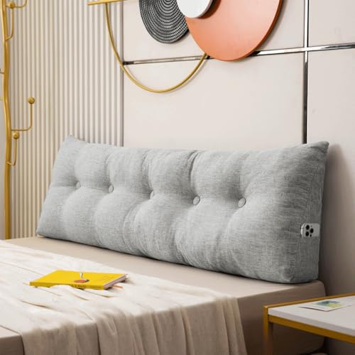OHMG Sofa-Rückenkissen, 160 cm XL Lesekissen, dreieckiges Kissen für Doppelbetten, großes Bett, Rückenlehnen-Stützkissen aus Baumwollstoff, Keil-Lendenwirbelkissen