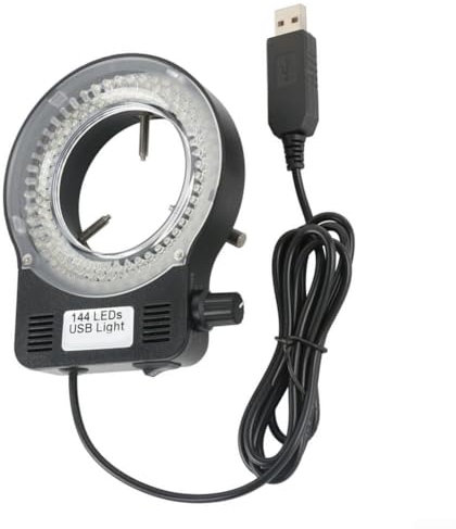 Entgoinggo White Adjustable USB 72/144 LED Beads Ring Light Microscope Camera for ILLUMINATOR 6500-7000K Brightness Control 0-100% for Optical Instruments(72LED)