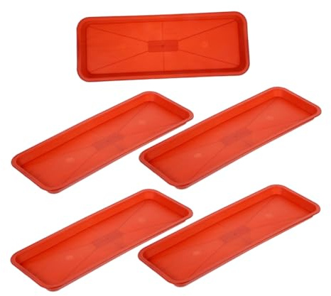 ibasenice Vassoio Rettangolare per Piante in Plastica PP 5 Pezzi, Facile da Mantenere, Raccoglie Acqua in Surplus, per Giardino e Contenitore Decorativo