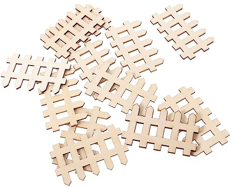 Kisangel 100piezas Valla Miniatura De Madera Valla De Piquetes para Fotografía Adorno De Jardín para Paisajismo y Decoración De Escenarios